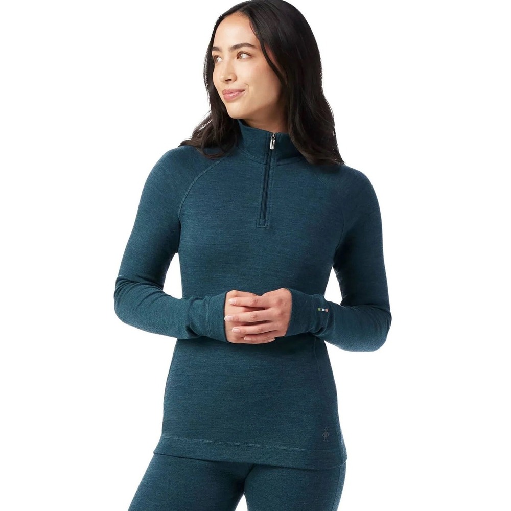 Smartwool Quarter Zip Classic Thermal Merino Layer 250 Twilight Blue Heather S